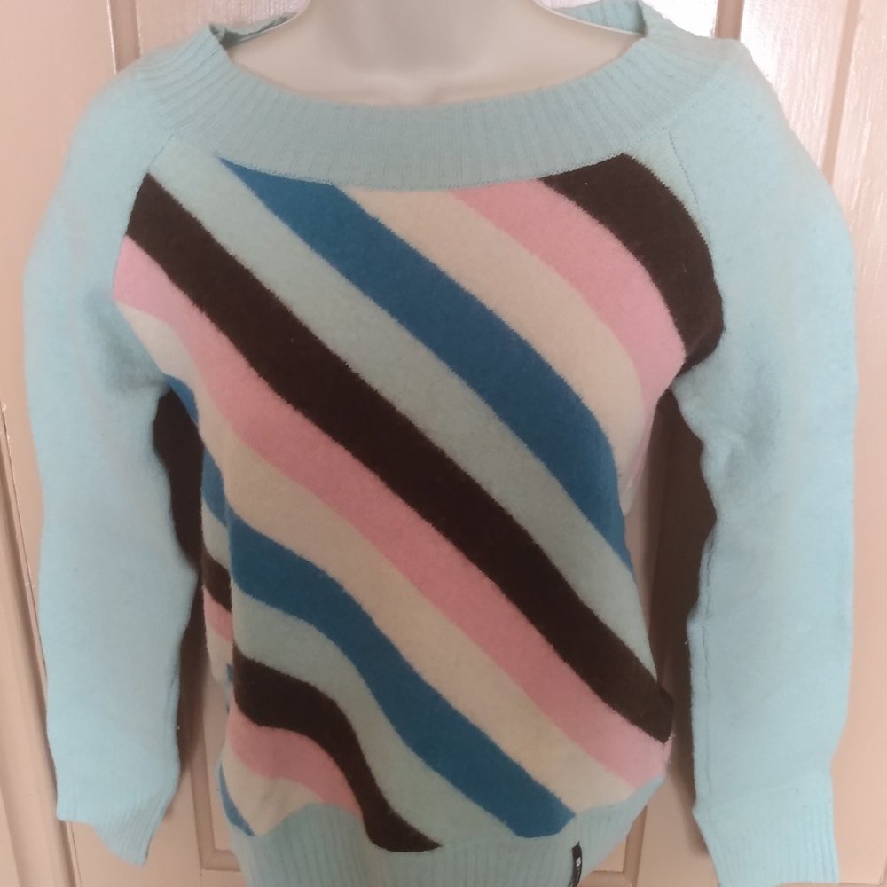 Burton Light Blue Candy Pastel Stripe Sweater SZ S